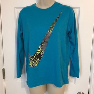 🔵 Nike Dri-Fit 🔵…Kids Large…Turquoise Long Sleeves Dri-Fit Shirt